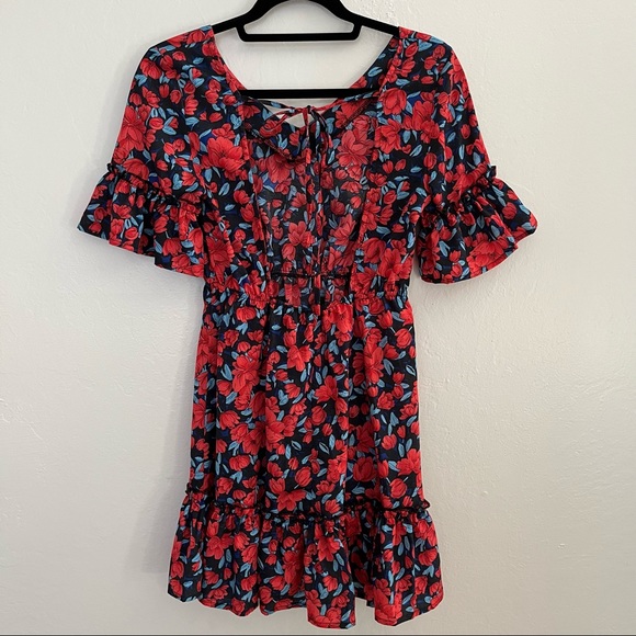 Preloved tie back floral dress - Picture 6 of 9